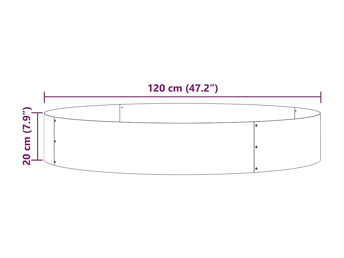 Cache-pot de jardin | Jardinière Argent 120 x 120 x 20 cm Acier galvanisé