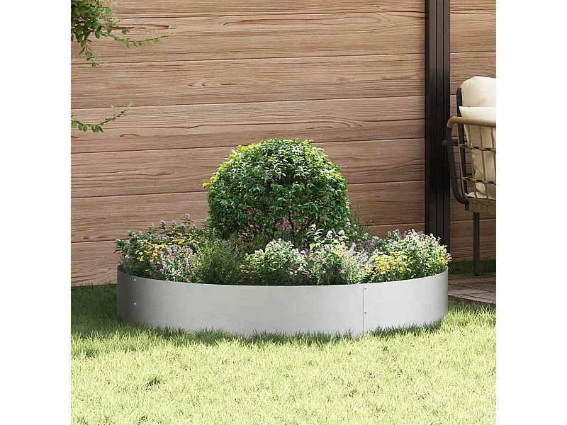 Maceta para Jardín | Jardinera | Macetero Plateado 120 x 120 x 20 cm Acero galvanizado