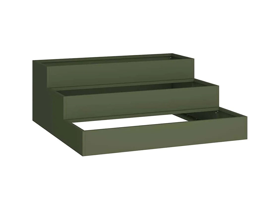 Maceta para Jardín | Jardinera | Macetero Verde oliva 90 x 90 x 35 cm Acero