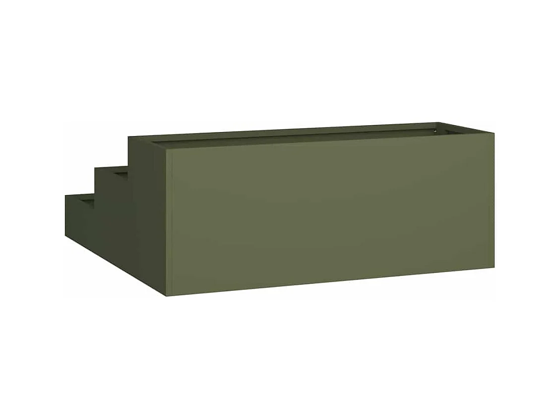 Maceta para Jardín | Jardinera | Macetero Verde oliva 90 x 90 x 35 cm Acero