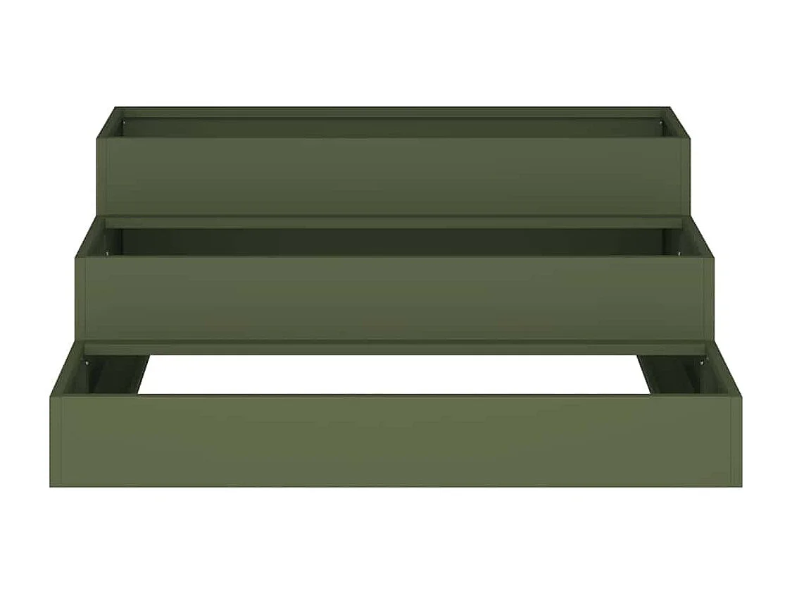 Cache-pot de jardin | Jardinière Vert olive 90 x 90 x 35 cm Acier