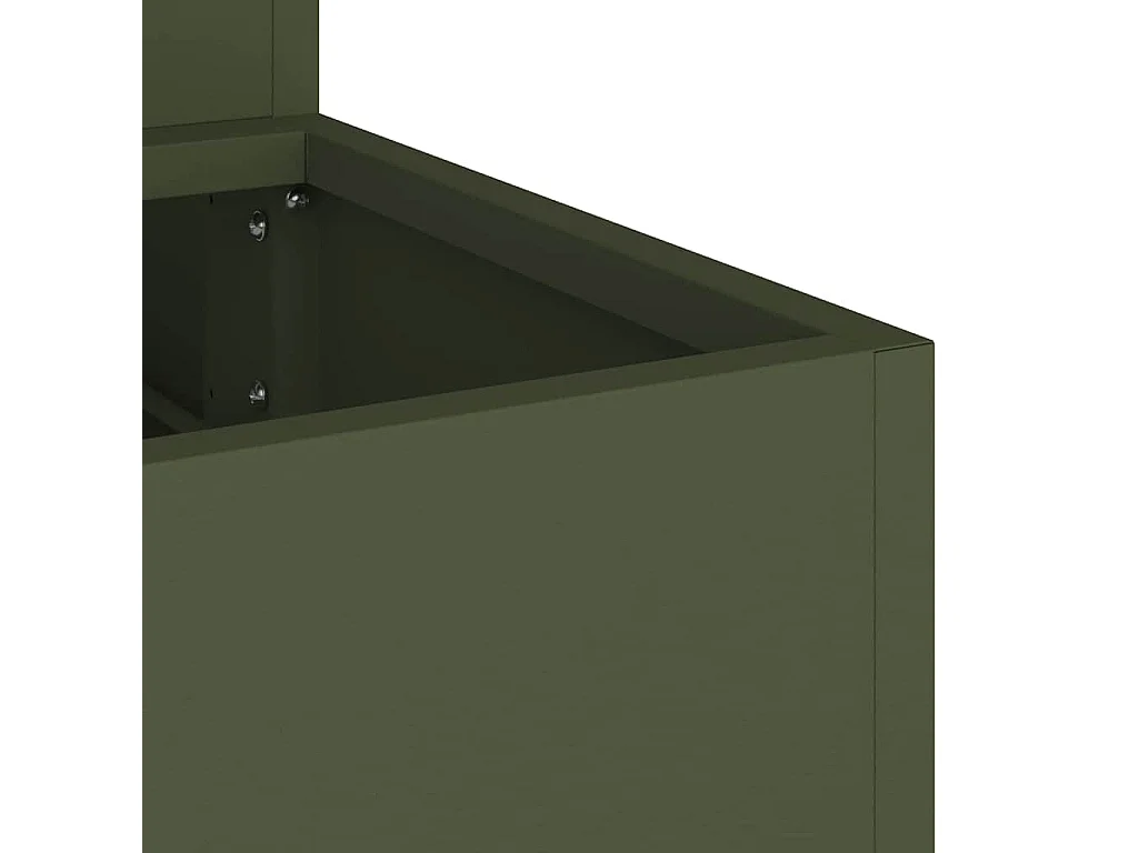 Cache-pot de jardin | Jardinière Vert olive 90 x 90 x 35 cm Acier