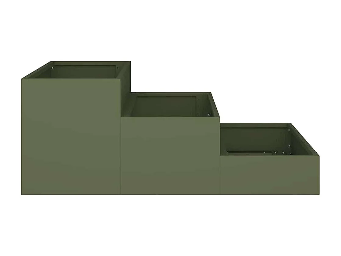 Maceta para Jardín | Jardinera | Macetero Verde oliva 90 x 90 x 35 cm Acero