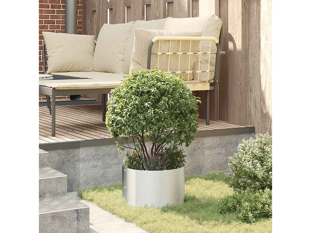 Cache-pot de jardin | Jardinière Argent 30 x 30 x 20 cm Acier galvanisé
