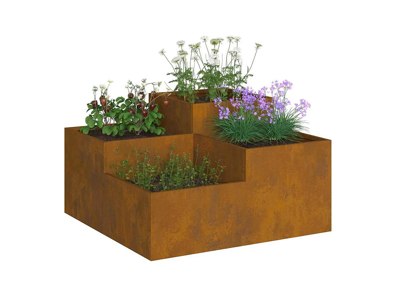 Cache-pot de jardin | Jardinière Rouillé 80 x 80 x 48 cm
