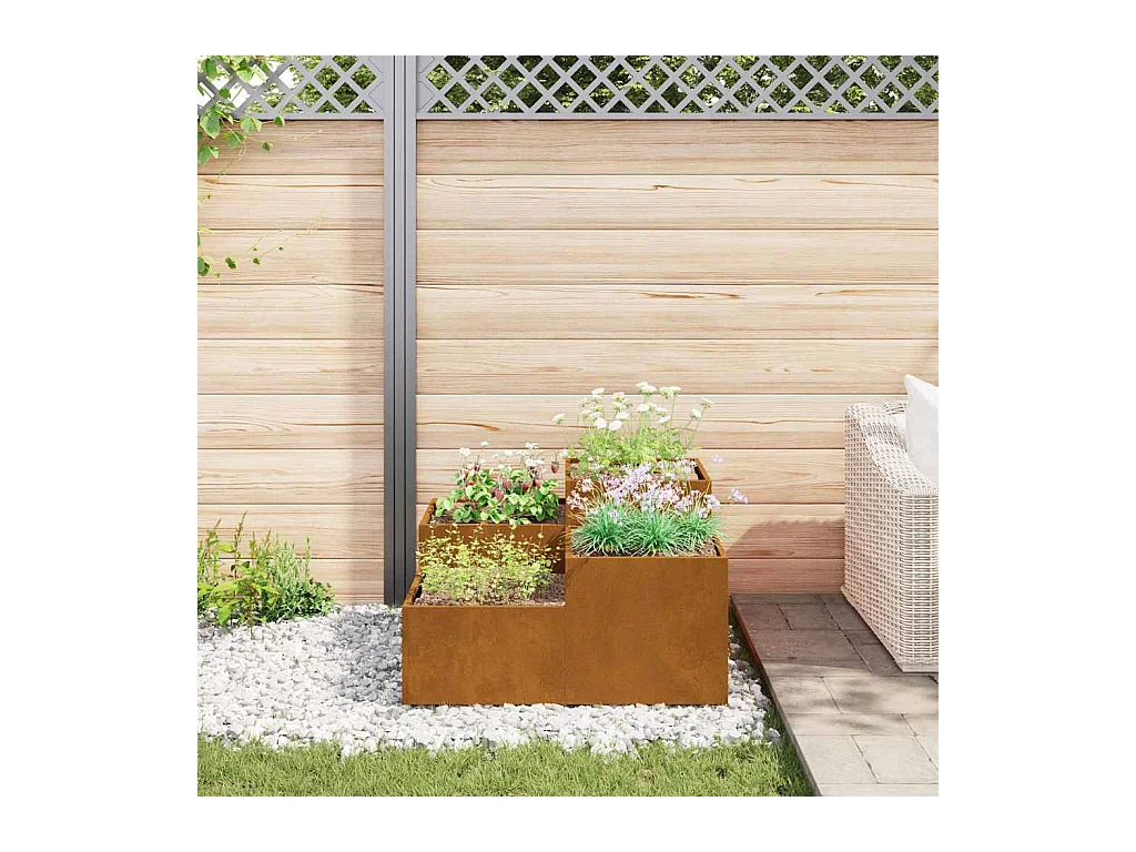 Cache-pot de jardin | Jardinière Rouillé 80 x 80 x 48 cm