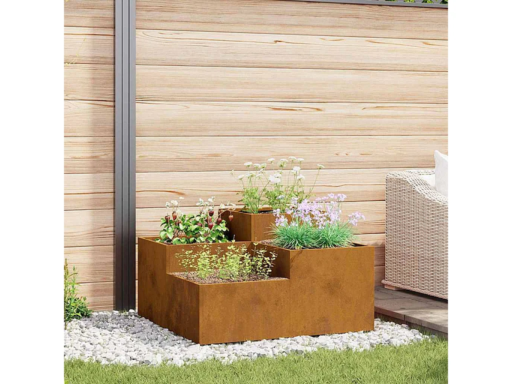 Cache-pot de jardin | Jardinière Rouillé 80 x 80 x 48 cm