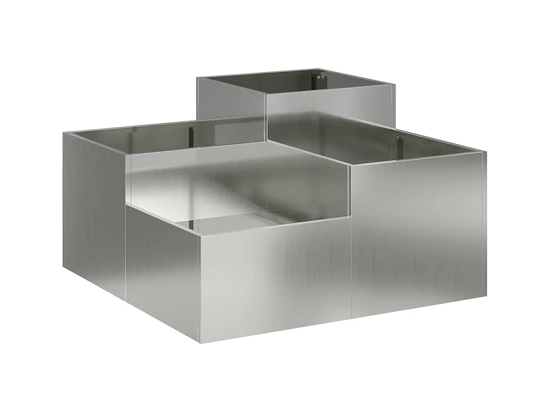 Maceta para Jardín | Jardinera | Macetero Plateado 80 x 80 x 48 cm Acero galvanizado