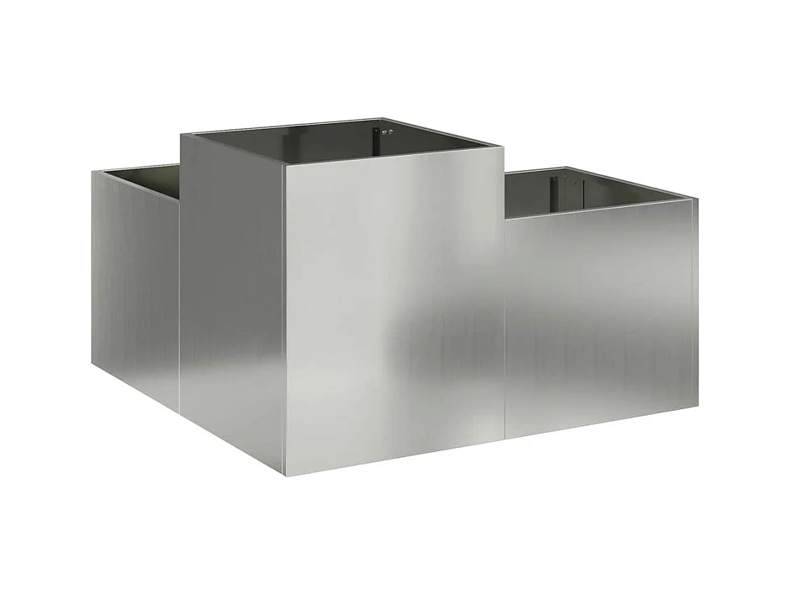 Maceta para Jardín | Jardinera | Macetero Plateado 80 x 80 x 48 cm Acero galvanizado