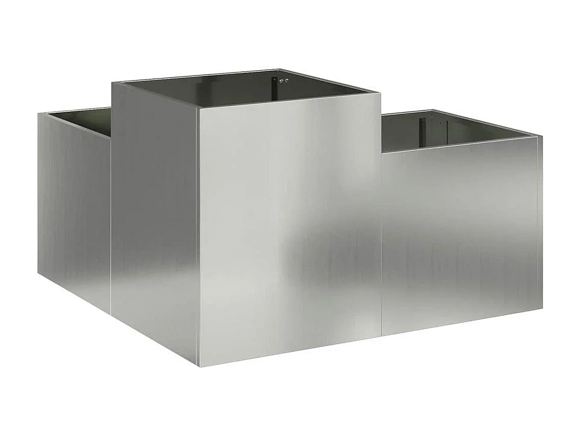 Maceta para Jardín | Jardinera | Macetero Plateado 80 x 80 x 48 cm Acero galvanizado