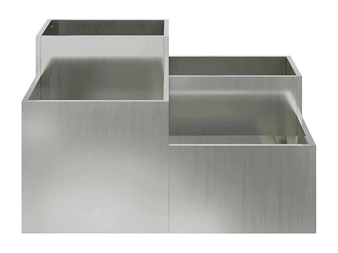 Maceta para Jardín | Jardinera | Macetero Plateado 80 x 80 x 48 cm Acero galvanizado