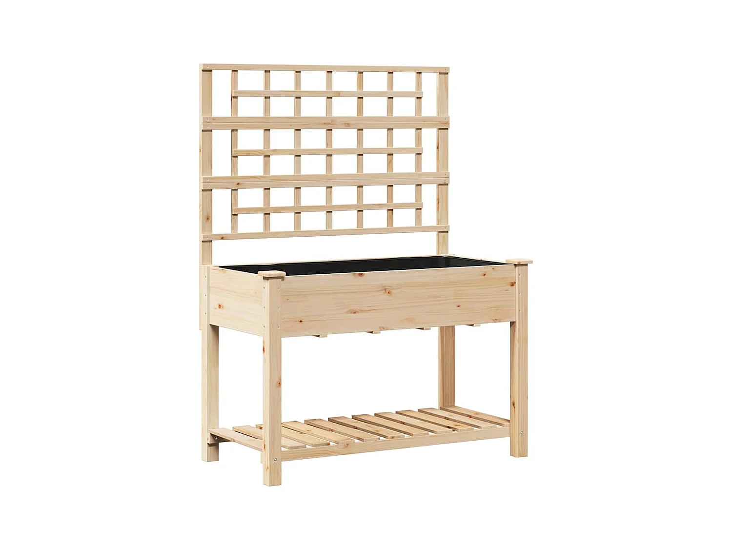 Maceta para Jardín | Jardinera | Macetero con estante Beige 115 x 60.5 x 153 cm