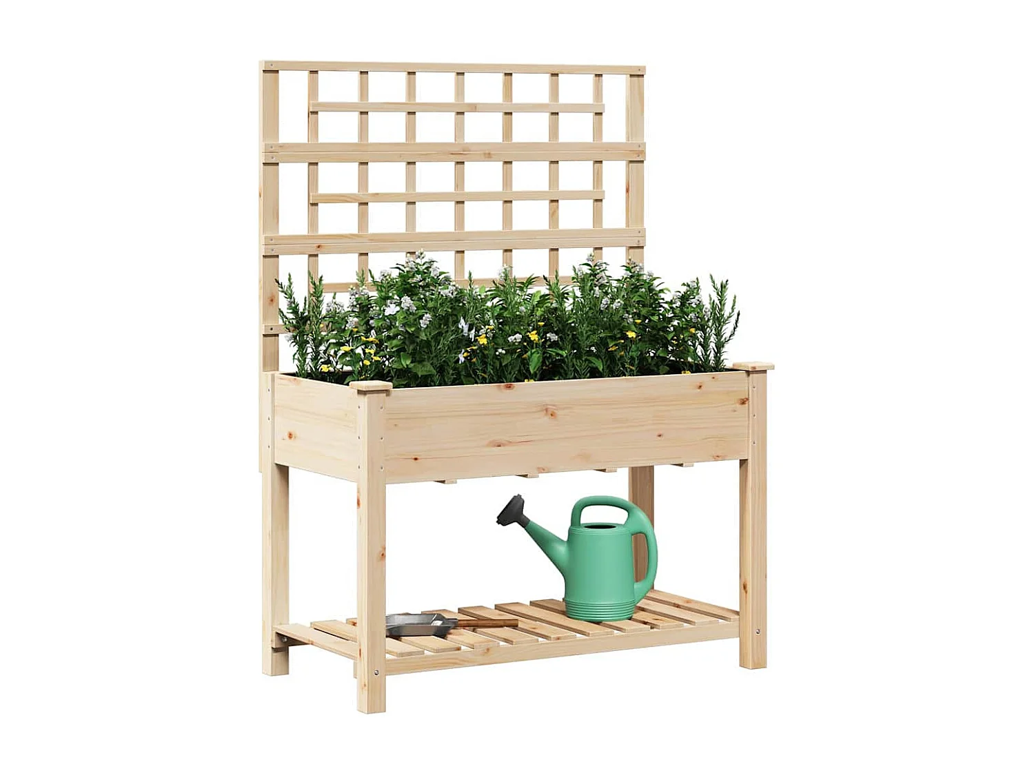 Cache-pot de jardin | Jardinière avec étagère Beige 115 x 60.5 x 153 cm