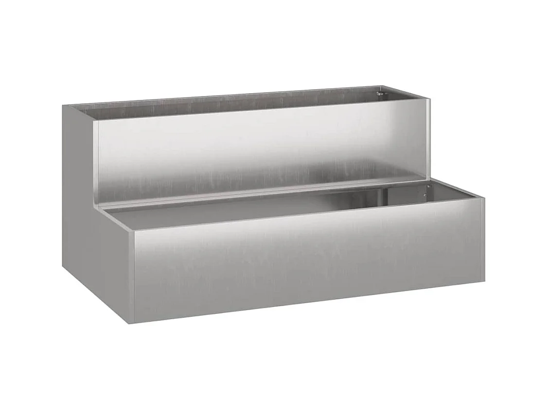 Maceta para Jardín | Jardinera | Macetero Plateado 100 x 60 x 45 cm Acero inoxidable