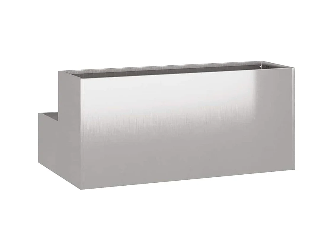 Maceta para Jardín | Jardinera | Macetero Plateado 100 x 60 x 45 cm Acero inoxidable