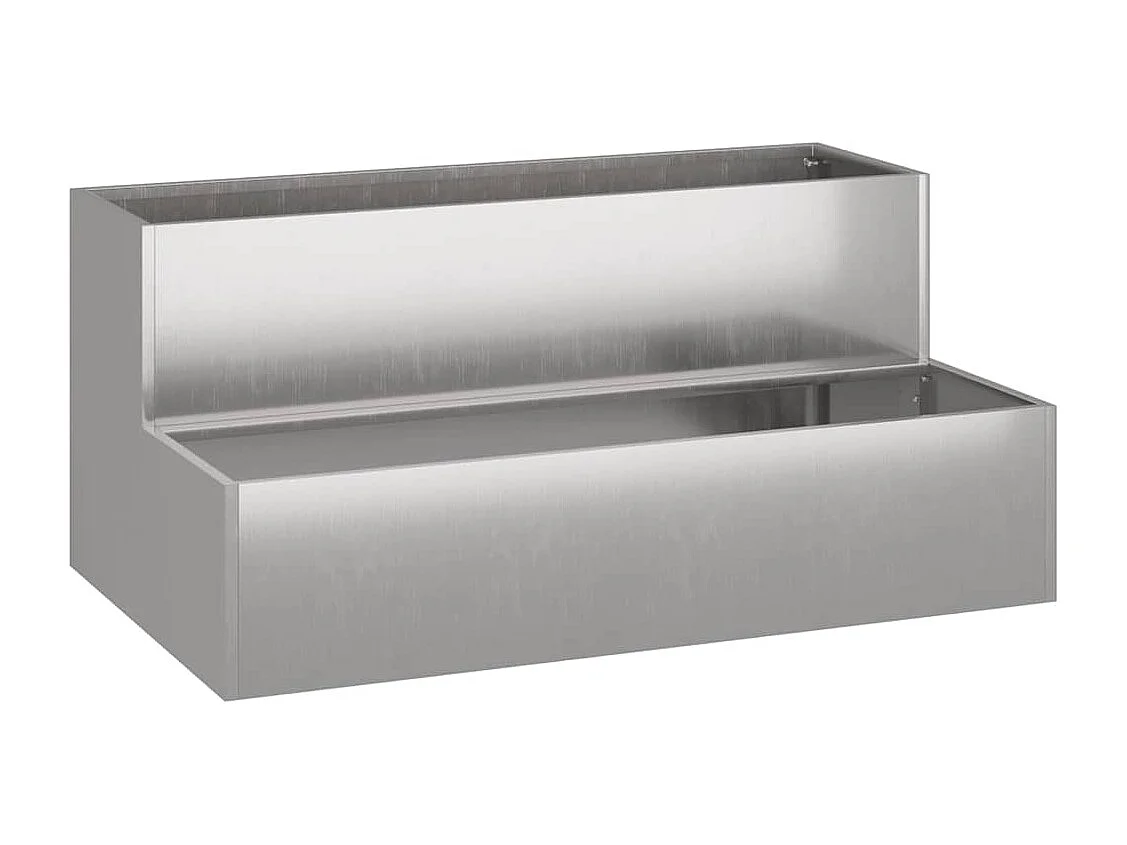 Cache-pot de jardin | Jardinière Argent 100 x 60 x 45 cm Acier inoxydable