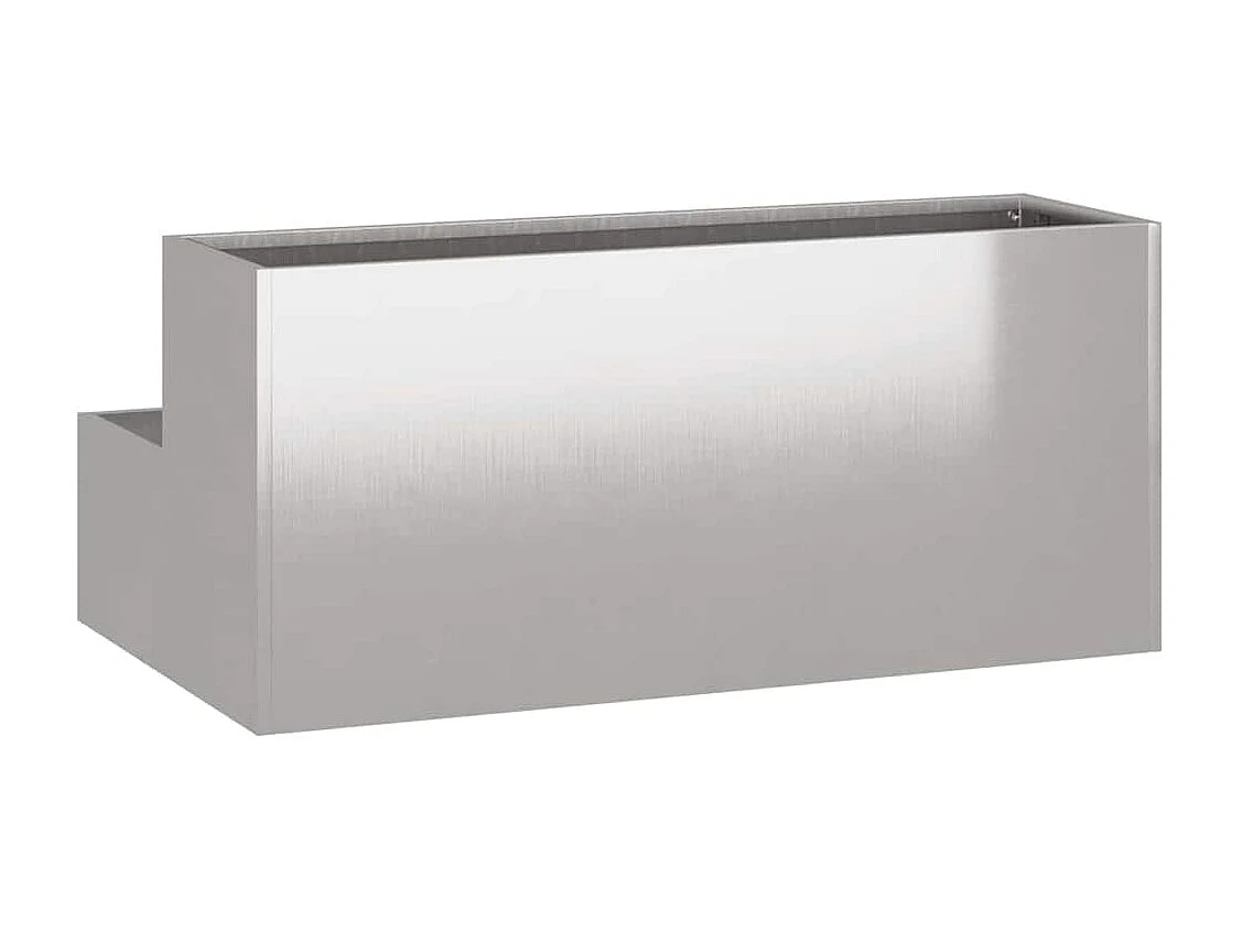 Cache-pot de jardin | Jardinière Argent 100 x 60 x 45 cm Acier inoxydable