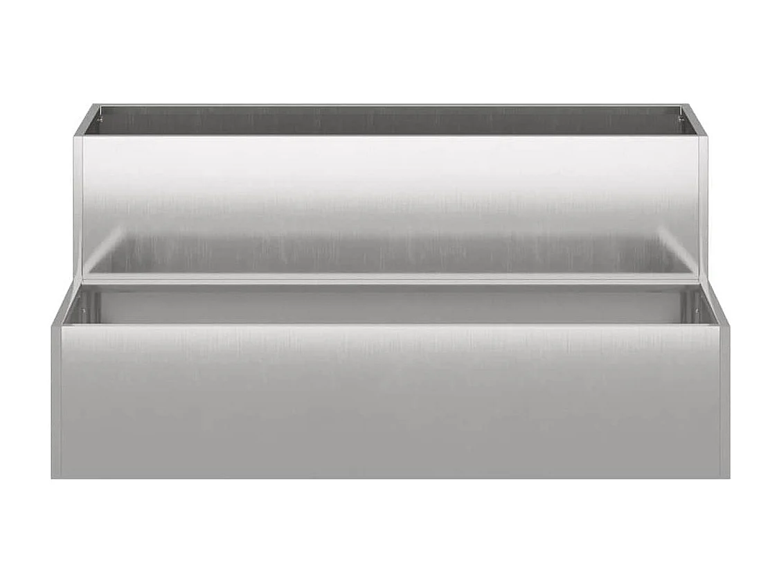 Cache-pot de jardin | Jardinière Argent 100 x 60 x 45 cm Acier inoxydable