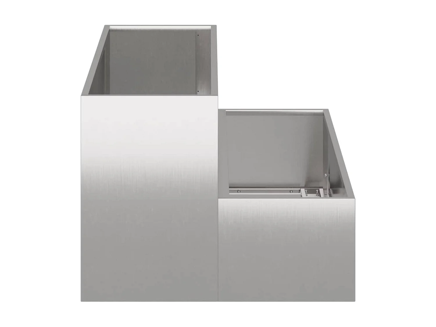 Cache-pot de jardin | Jardinière Argent 100 x 60 x 45 cm Acier inoxydable