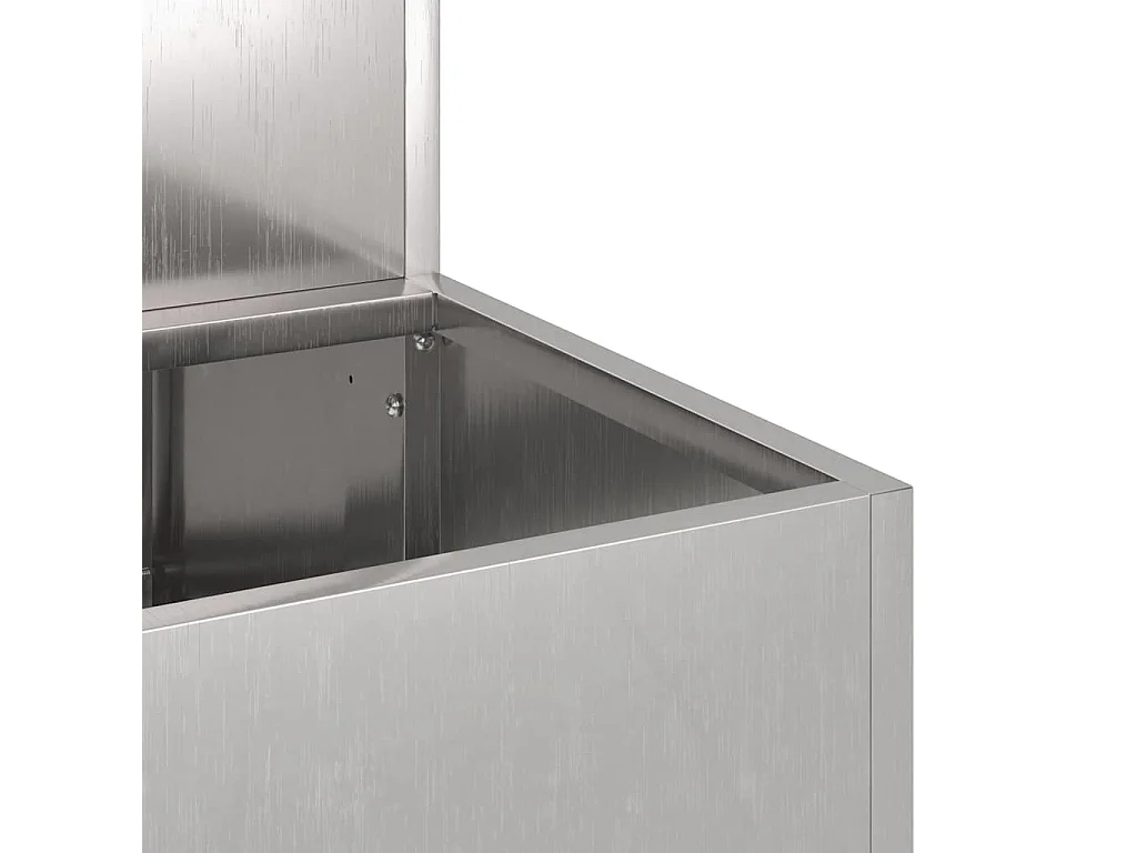 Cache-pot de jardin | Jardinière Argent 100 x 60 x 45 cm Acier inoxydable