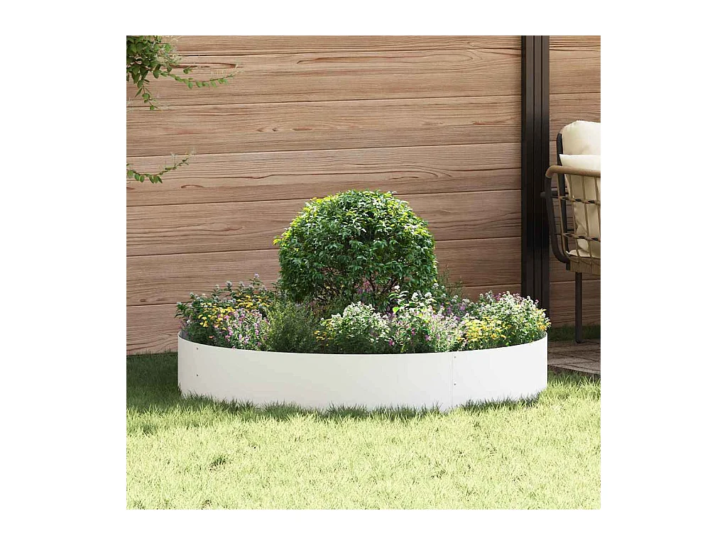 Cache-pot de jardin | Jardinière Blanc 120 x 120 x 20 cm Acier