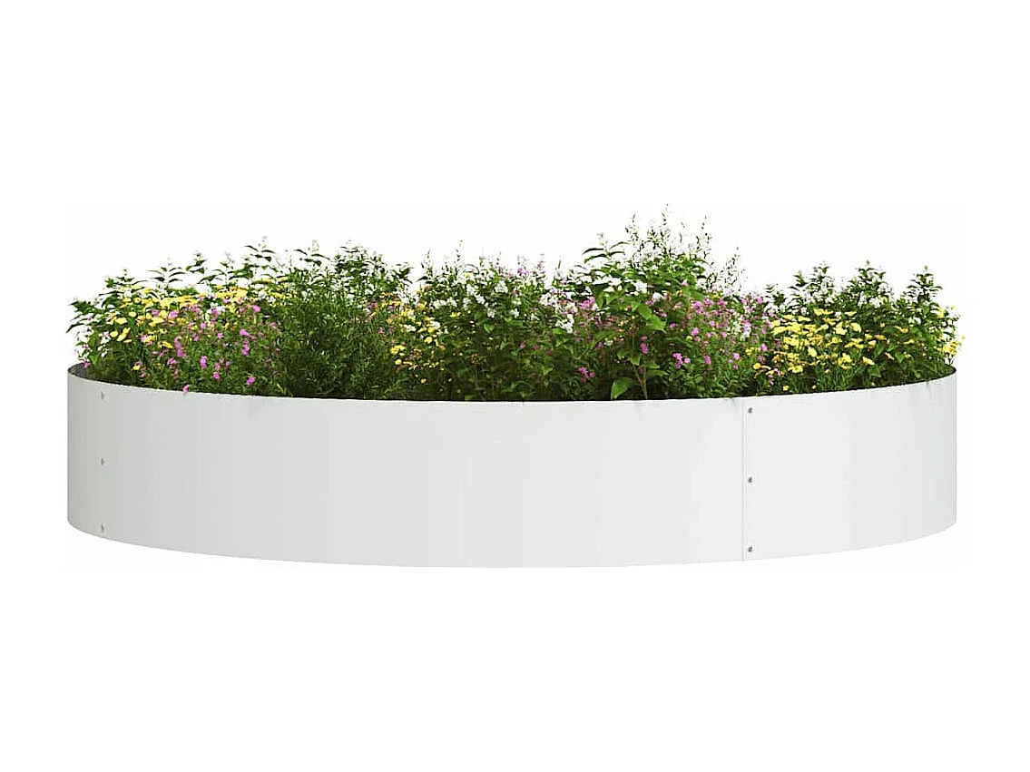 Cache-pot de jardin | Jardinière Blanc 120 x 120 x 20 cm Acier
