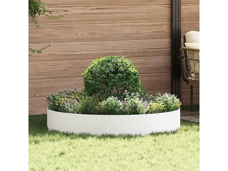 Cache-pot de jardin | Jardinière Blanc 120 x 120 x 20 cm Acier