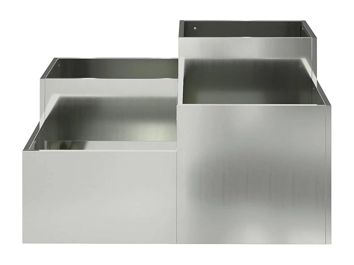 Maceta para Jardín | Jardinera | Macetero Plateado 100 x 100 x 48 cm Acero galvanizado