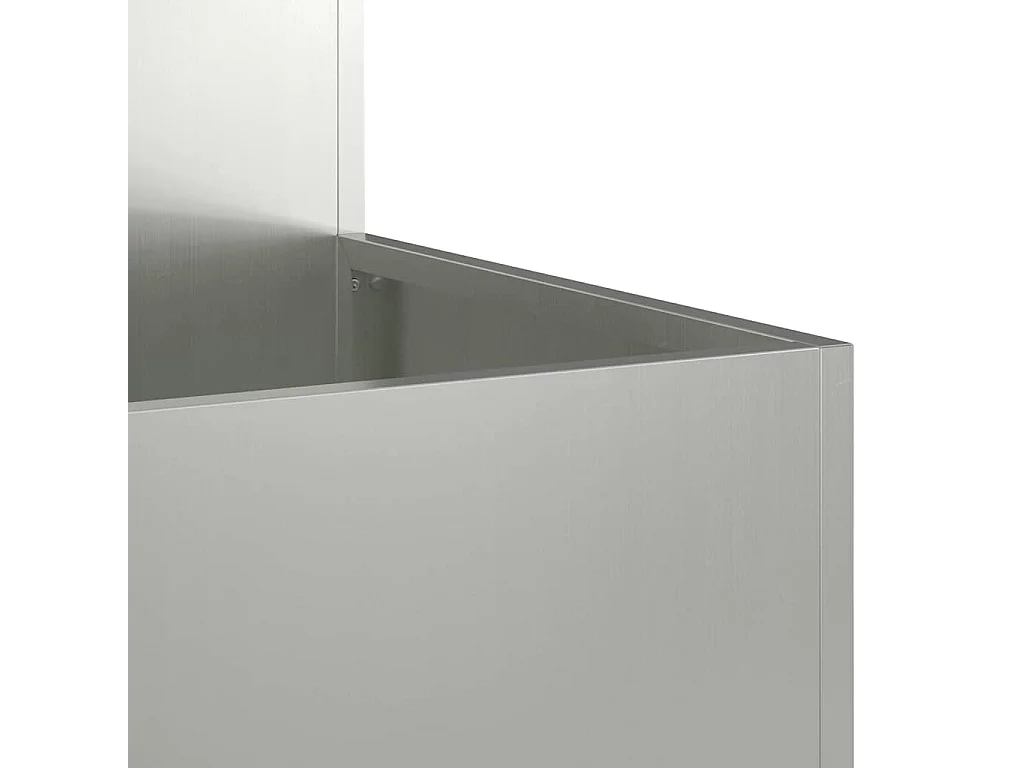 Maceta para Jardín | Jardinera | Macetero Plateado 100 x 100 x 48 cm Acero galvanizado
