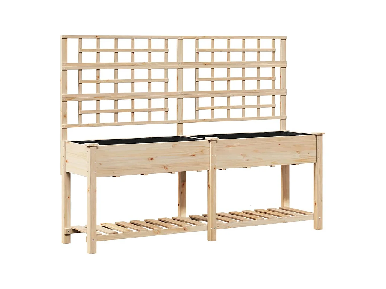 Maceta para Jardín | Jardinera | Macetero con estante Beige 203.5 x 54 x 152.5 cm