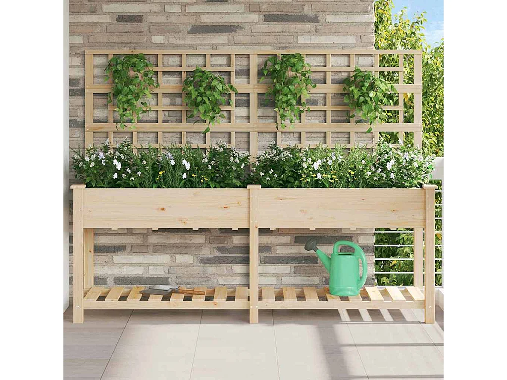 Cache-pot de jardin | Jardinière avec étagère Beige 203.5 x 54 x 152.5 cm