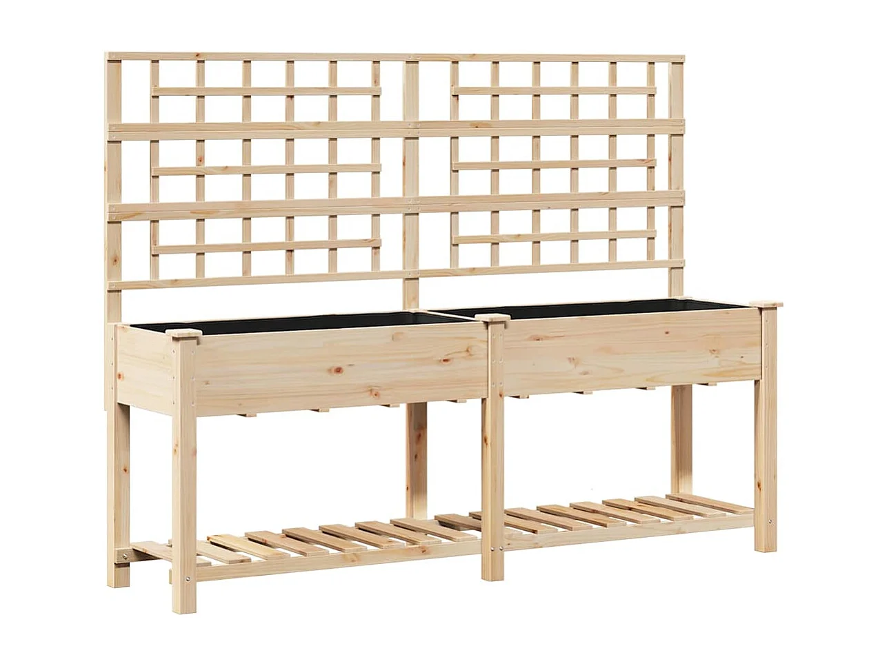 Cache-pot de jardin | Jardinière avec étagère Beige 203.5 x 54 x 152.5 cm