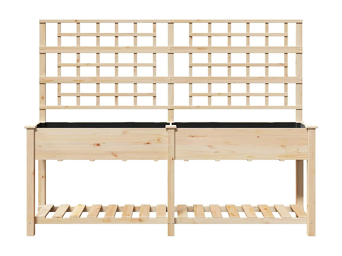 Cache-pot de jardin | Jardinière avec étagère Beige 203.5 x 54 x 152.5 cm