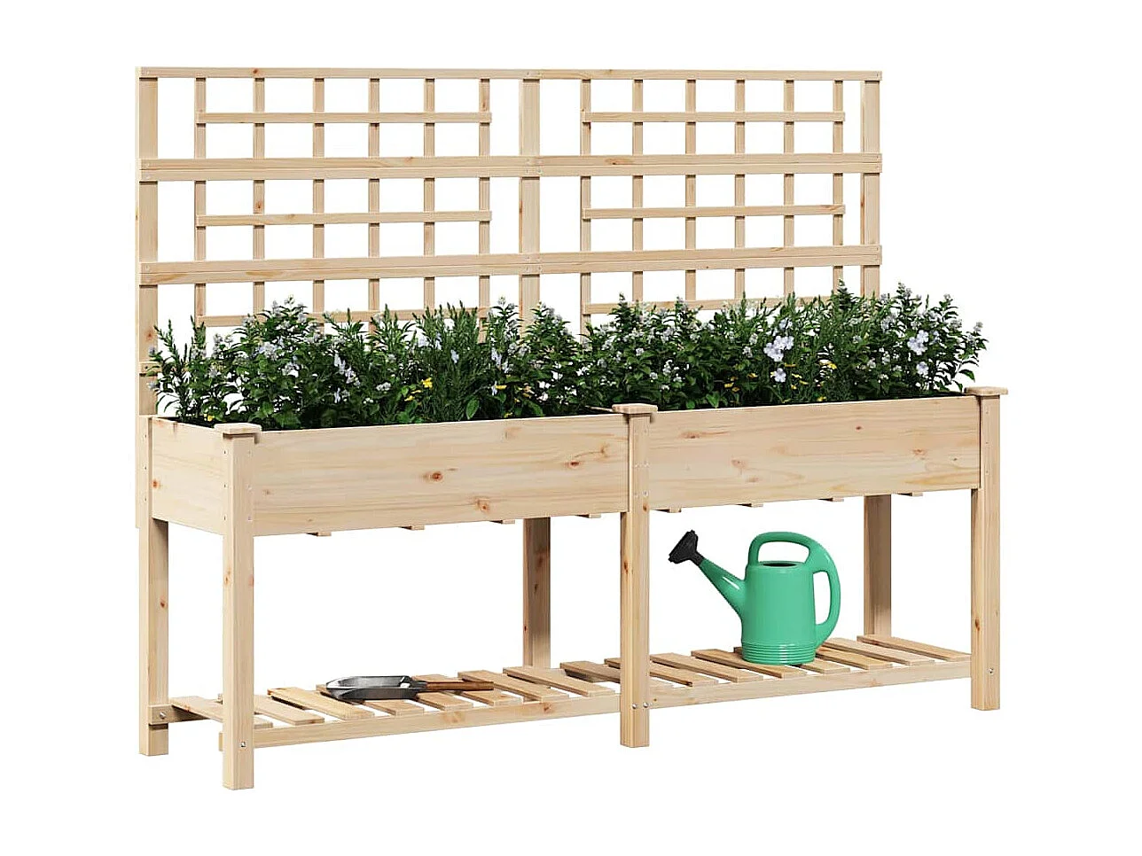 Cache-pot de jardin | Jardinière avec étagère Beige 203.5 x 54 x 152.5 cm