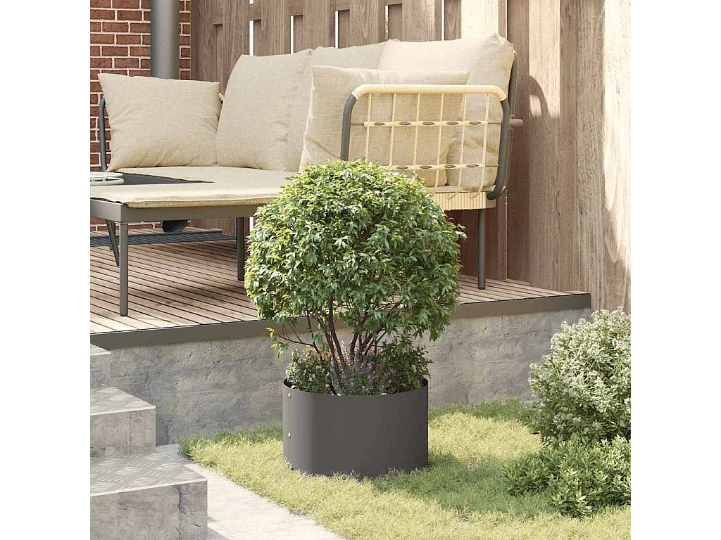 Cache-pot de jardin | Jardinière Noir 30 x 30 x 20 cm Acier