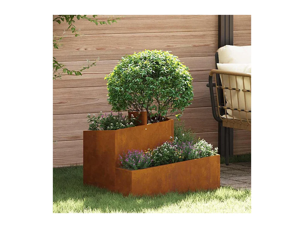 Maceta para Jardín | Jardinera | Macetero Marrón 60 x 60 x 50 cm Acero oxidado