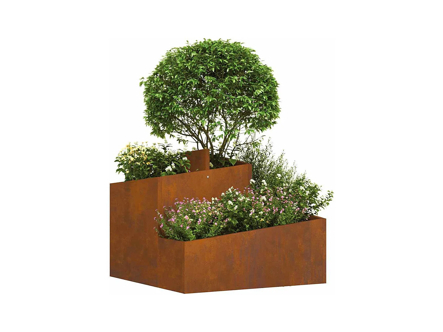 Maceta para Jardín | Jardinera | Macetero Marrón 60 x 60 x 50 cm Acero oxidado