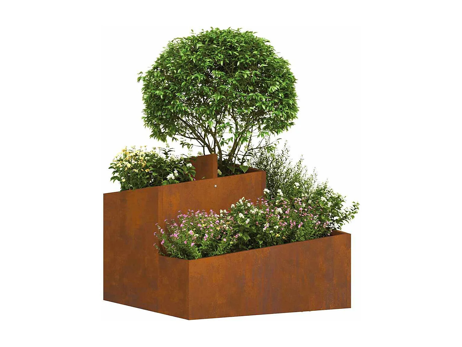 Maceta para Jardín | Jardinera | Macetero Marrón 60 x 60 x 50 cm Acero oxidado