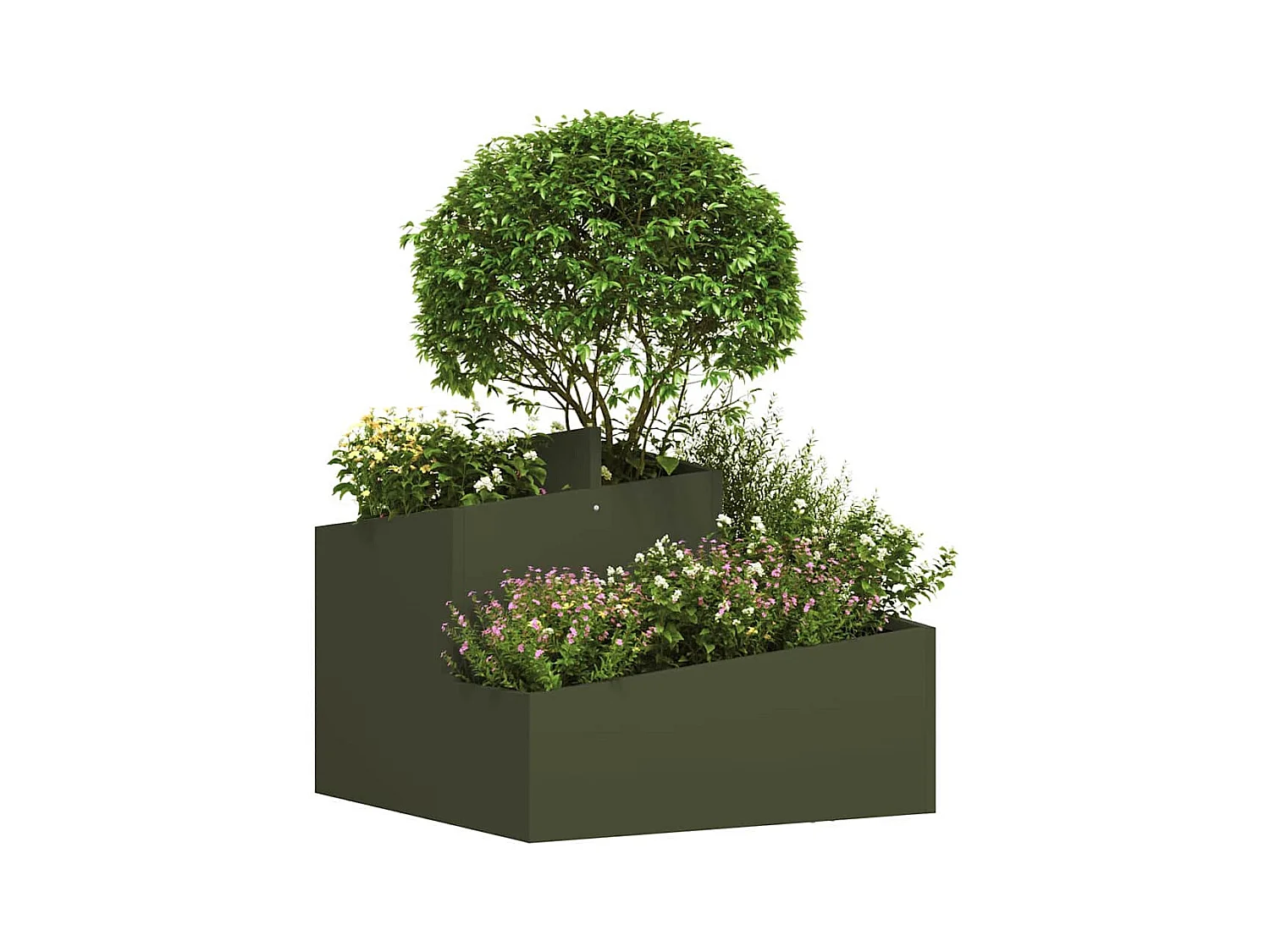 Cache-pot de jardin | Jardinière Vert olive 60 x 60 x 50 cm Acier