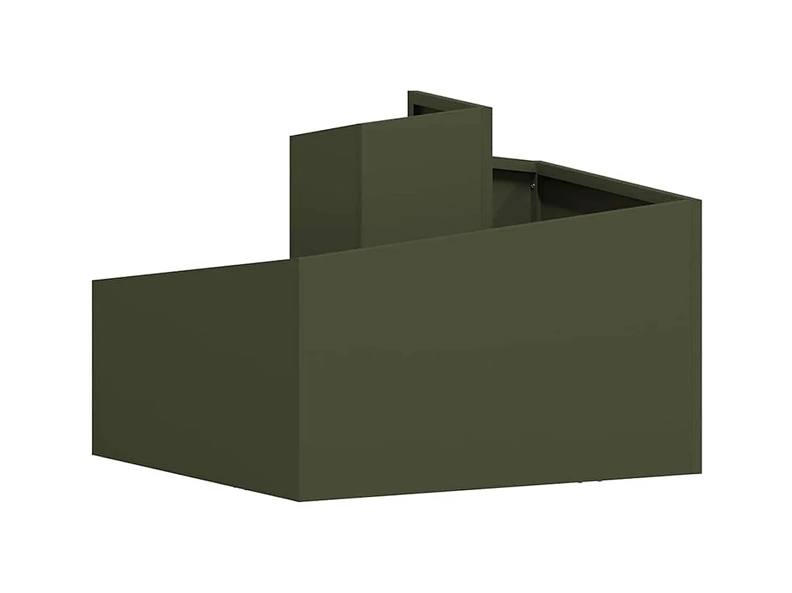 Cache-pot de jardin | Jardinière Vert olive 60 x 60 x 50 cm Acier