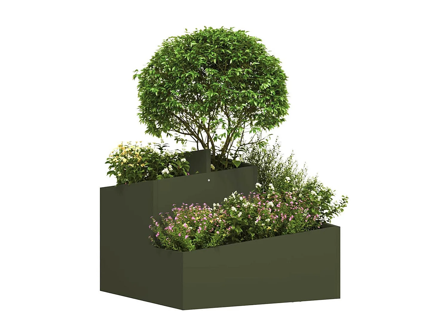 Cache-pot de jardin | Jardinière Vert olive 60 x 60 x 50 cm Acier