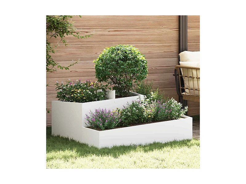 Cache-pot de jardin | Jardinière Blanc 100 x 100 x 50 cm Acier