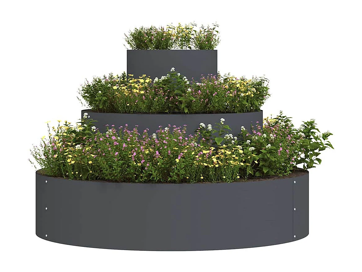 Maceta para Jardín | Jardinera | Macetero Antracita 90 x 90 x 20 cm Acero