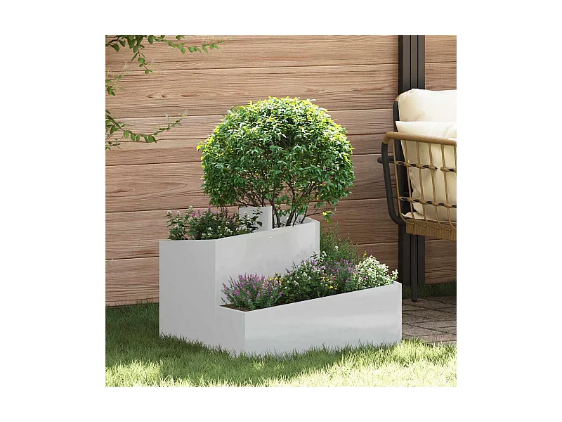 Cache-pot de jardin | Jardinière Argent 60 x 60 x 50 cm Acier galvanisé