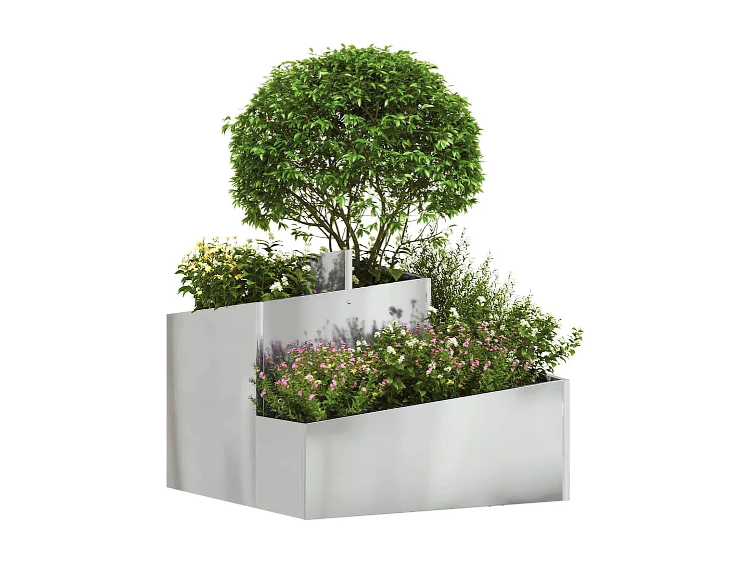 Maceta para Jardín | Jardinera | Macetero Plateado 60 x 60 x 50 cm Acero galvanizado