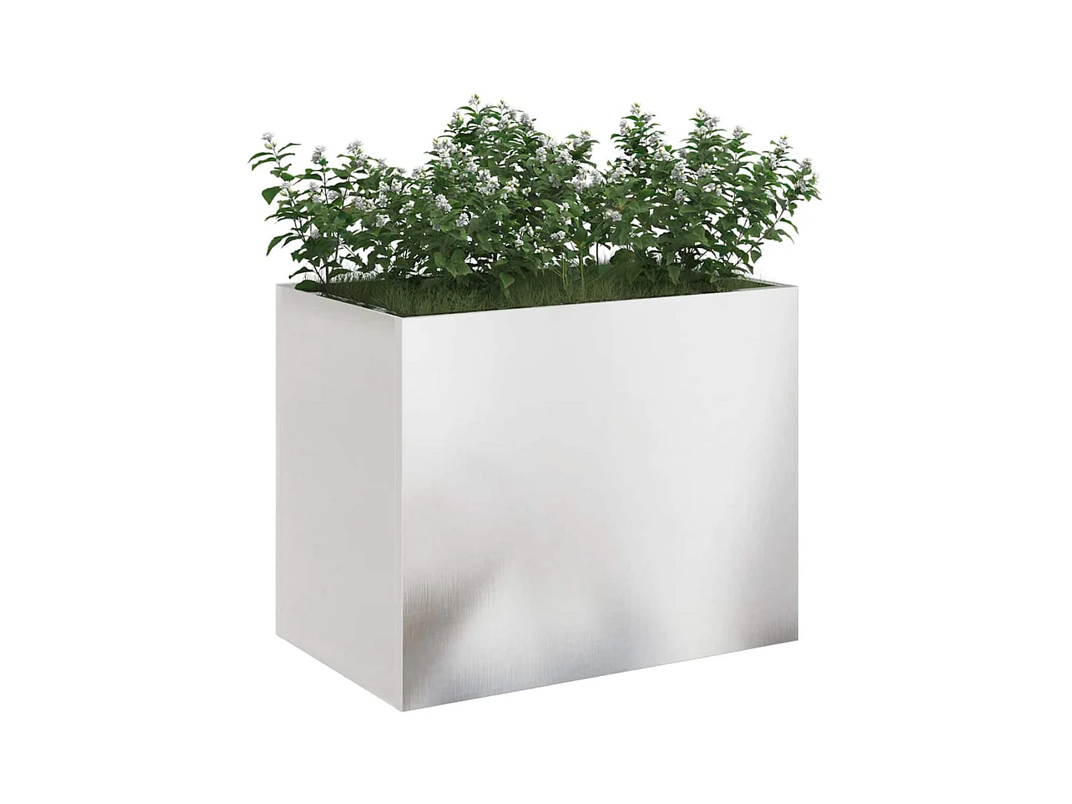 Cache-pot de jardin | Jardinière Argent 50 x 32 x 40 cm Acier inoxydable
