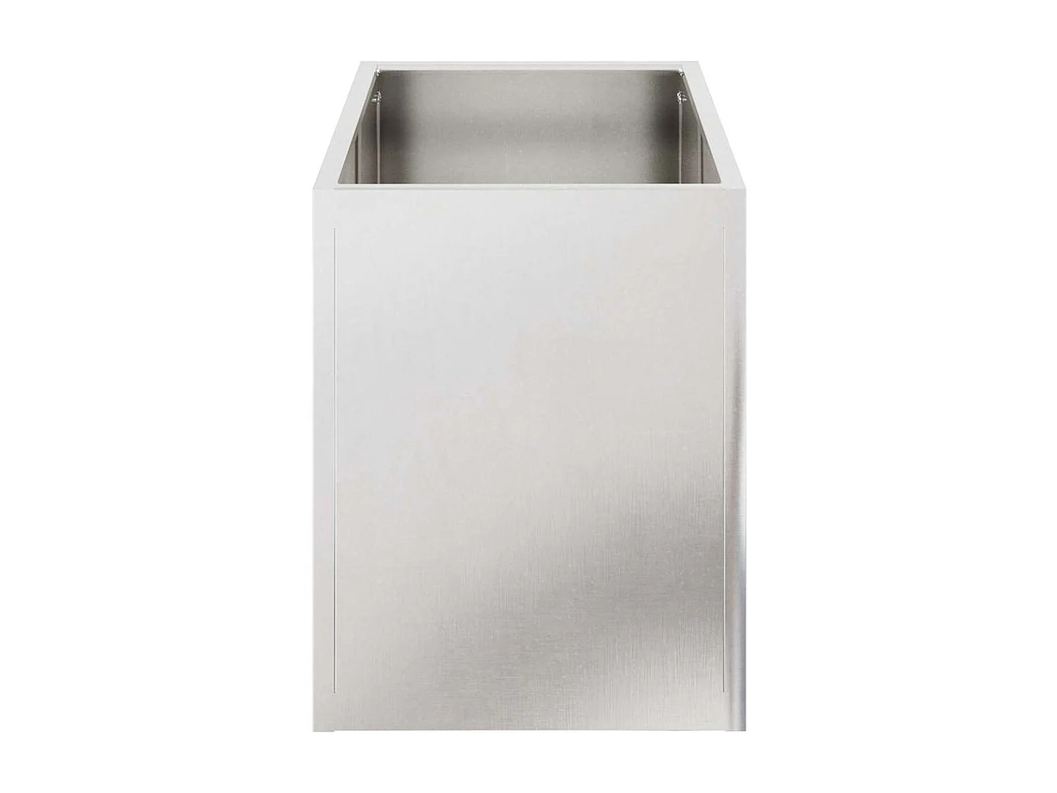 Cache-pot de jardin | Jardinière Argent 50 x 32 x 40 cm Acier inoxydable