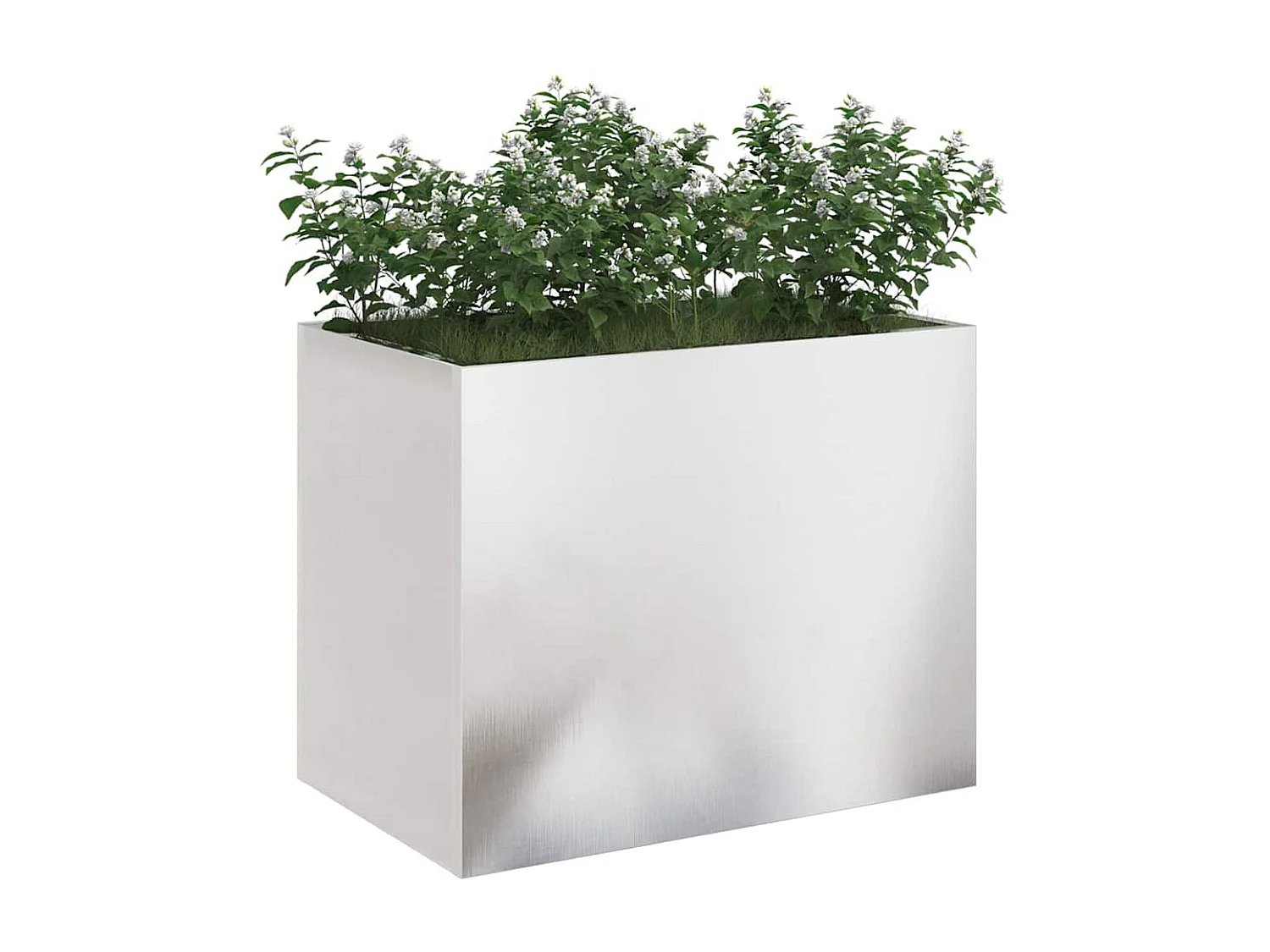 Cache-pot de jardin | Jardinière Argent 50 x 32 x 40 cm Acier inoxydable