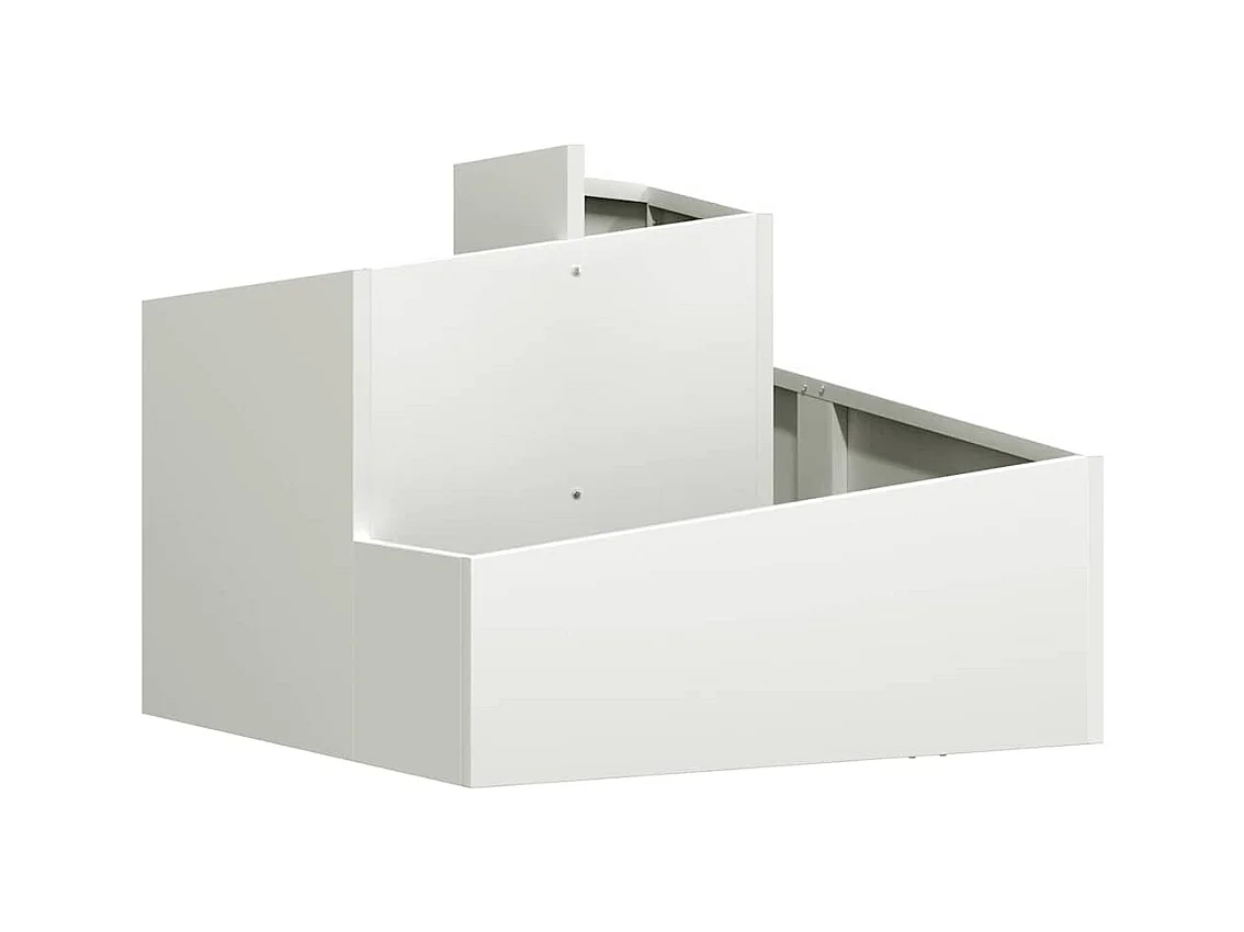 Maceta para Jardín | Jardinera | Macetero Blanco 60 x 60 x 50 cm Acero