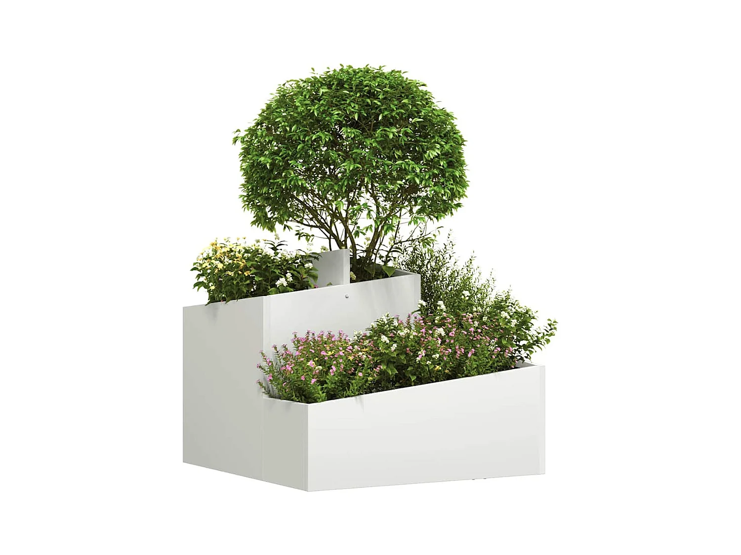 Maceta para Jardín | Jardinera | Macetero Blanco 60 x 60 x 50 cm Acero